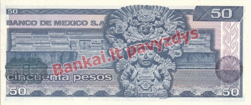 50 Pesos  banknoto galinė pusė