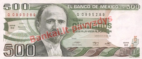 500 Pesų banknoto priekinė pusė