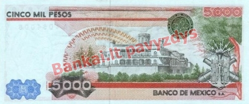 5000 Pesų banknoto galinė pusė