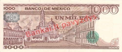 1000 Pesų banknoto galinė pusė