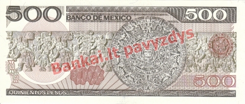 500 Pesų banknoto galinė pusė