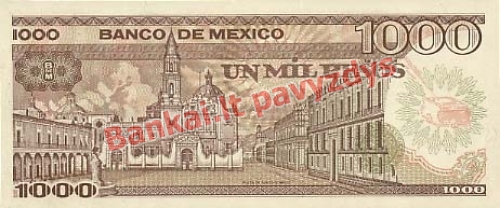 1000 Pesų banknoto galinė pusė