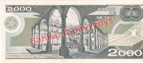 2000 Pesų banknoto galinė pusė