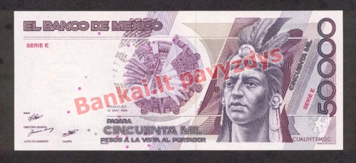 50000 Peso banknoto priekinė pusė