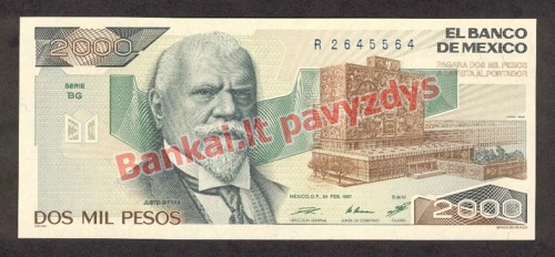 2000 Pesų banknoto priekinė pusė