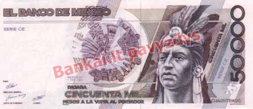 50000 Peso banknoto priekinė pusė