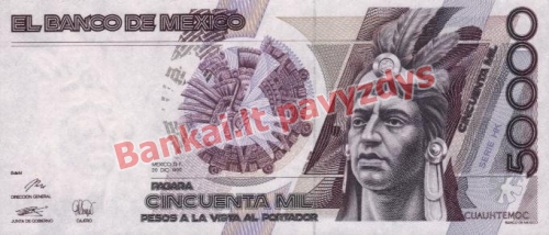 50000 Peso banknoto priekinė pusė