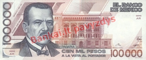 100000 Peso banknoto priekinė pusė