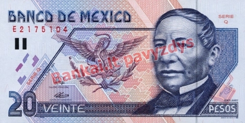 20 Pesų banknoto priekinė pusė