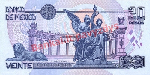 20 Pesų banknoto galinė pusė