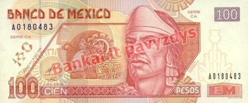 100 Pesų banknoto priekinė pusė