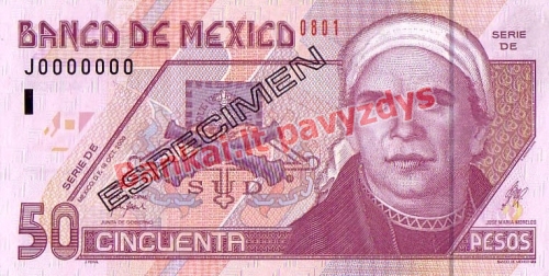 50 Pesų banknoto priekinė pusė