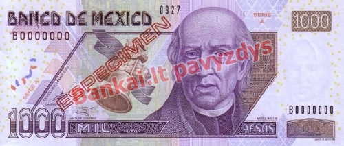 1000 Pesų banknoto priekinė pusė