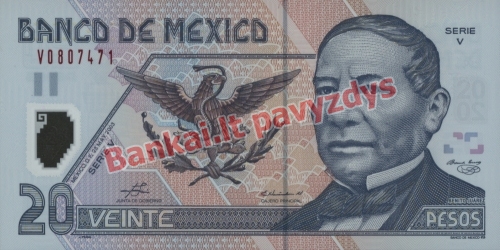 20 Pesų banknoto priekinė pusė