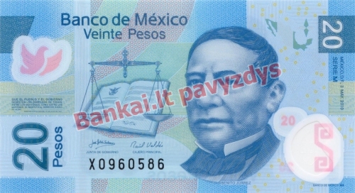 20 Pesų banknoto priekinė pusė
