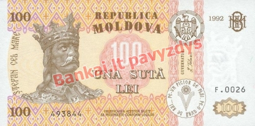 100 Lėjų banknoto priekinė pusė