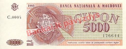 5000 Kuponų banknoto priekinė pusė