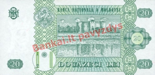 20 Lėjų banknoto galinė pusė