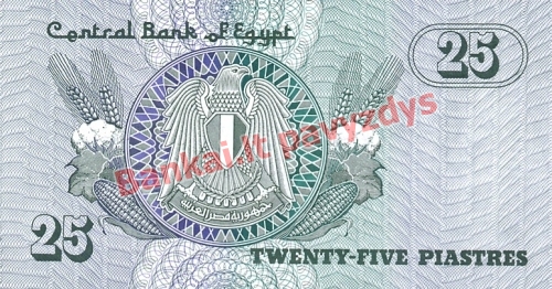 25 Piastrų banknoto galinė pusė