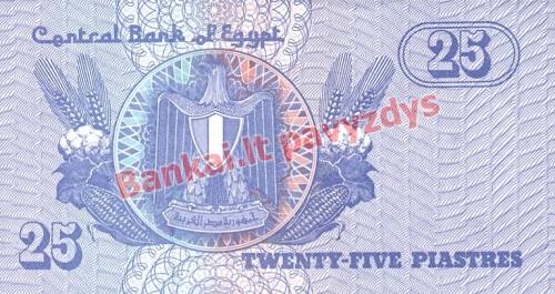 25 Piastrų banknoto galinė pusė