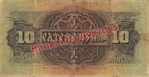 10 Talerių banknoto galinė pusė