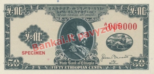 50 Centų banknoto priekinė pusė