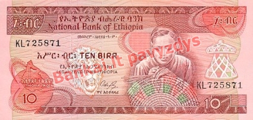 10 Birų banknoto priekinė pusė