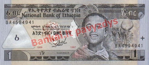 1 Biro banknoto priekinė pusė