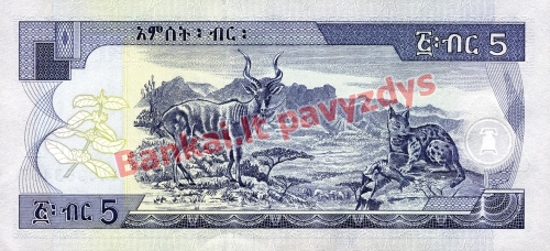 5 Birų banknoto galinė pusė