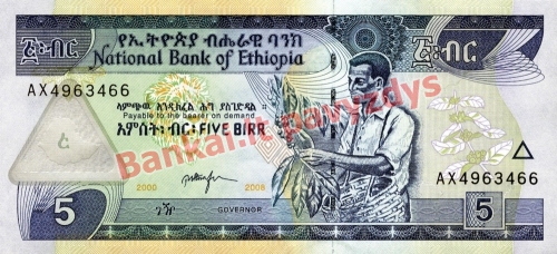 5 Birų banknoto priekinė pusė