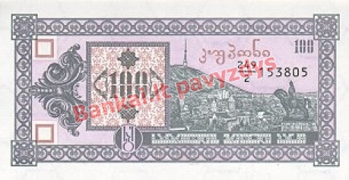 100 Larių banknoto priekinė pusė