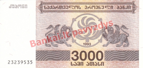 3000 Larių banknoto priekinė pusė
