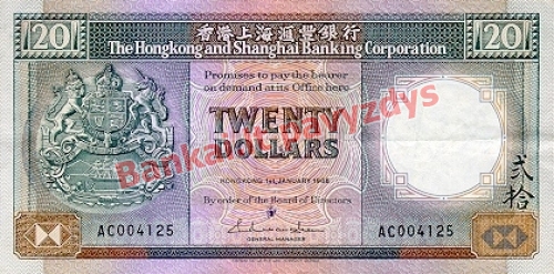 20 Dolerių banknoto priekinė pusė