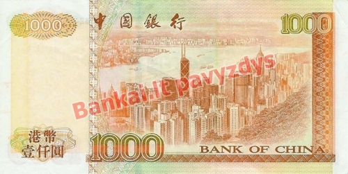 1000 Dolerių banknoto galinė pusė