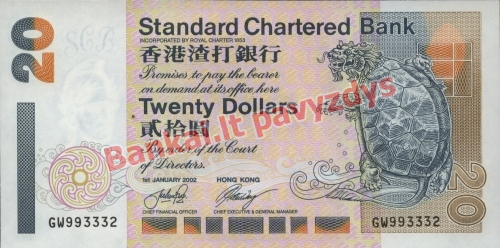 20 Dolerių banknoto priekinė pusė