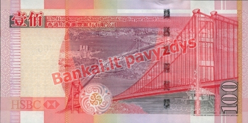 100 Dolerių banknoto galinė pusė