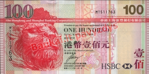 100 Dolerių banknoto priekinė pusė