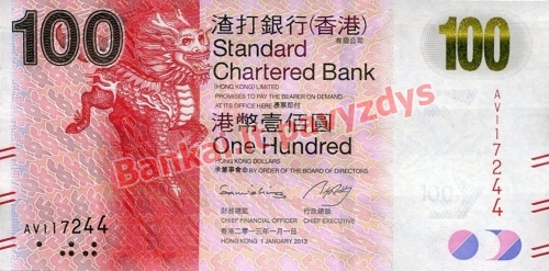 100 Dolerių banknoto priekinė pusė