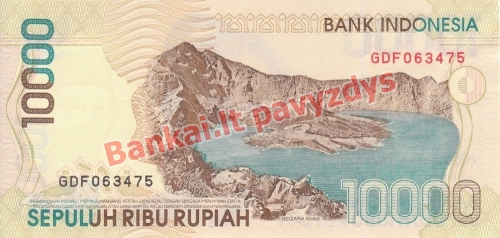 10000 Rupijų banknoto galinė pusė