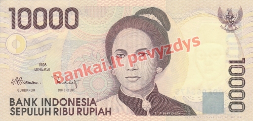 10000 Rupijų banknoto priekinė pusė