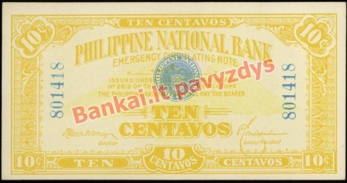 10 Centavų banknoto priekinė pusė