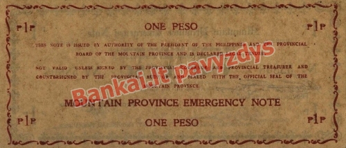 1 Peso banknoto galinė pusė