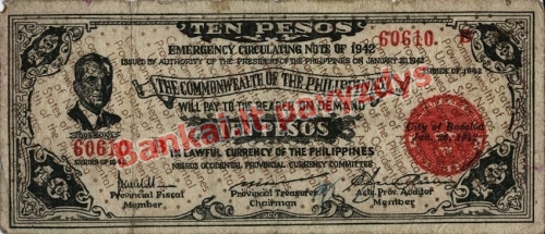10 Pesų banknoto priekinė pusė
