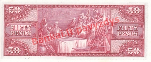 50 Pesų banknoto galinė pusė