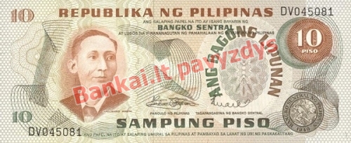 10 Pisų banknoto priekinė pusė