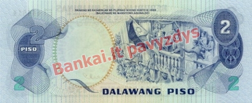 2 Pisų banknoto galinė pusė