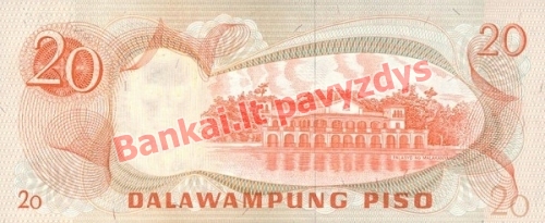 20 Pisų banknoto galinė pusė