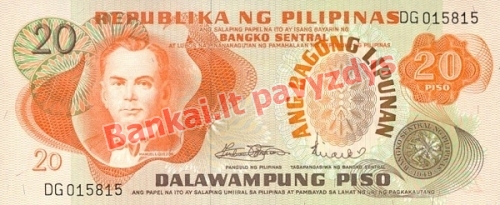 20 Pisų banknoto priekinė pusė