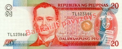 20 Pisų banknoto priekinė pusė