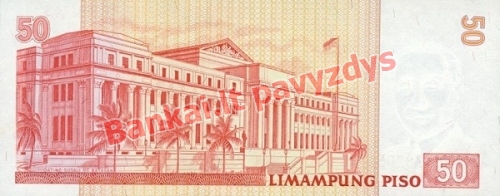 50 Pisų banknoto galinė pusė
